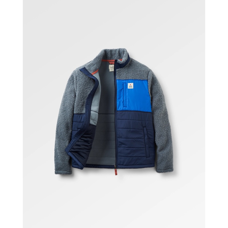 Born Explorer Recycled Polar-Lined Sherpa Fleece - Rich Navy/Storm Grey