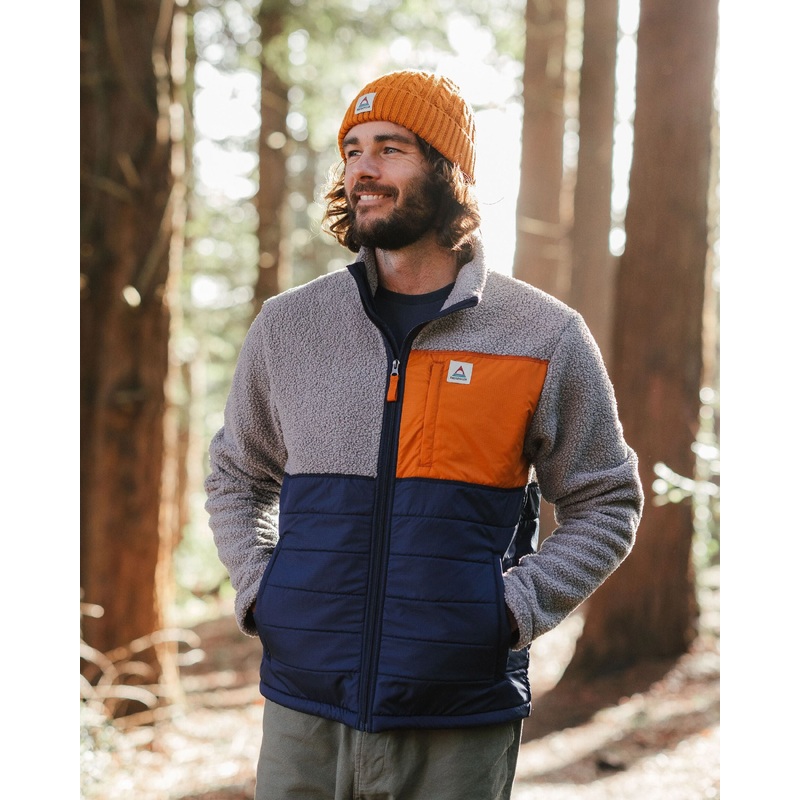 Born Explorer Recycled Polar-Lined Sherpa Fleece - Steel Grey