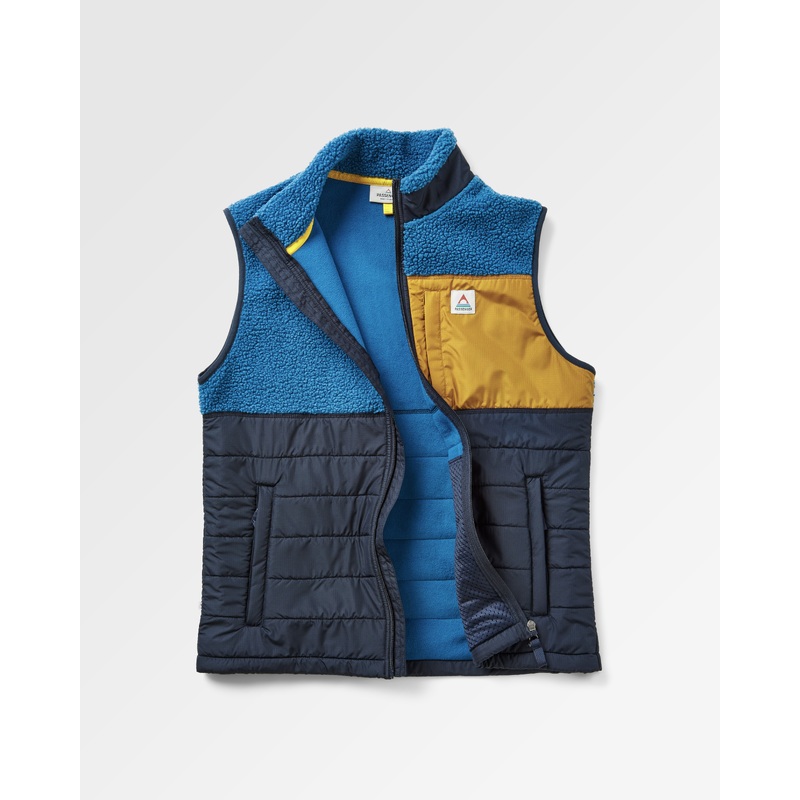 Born Explorer Recycled Polar-Lined Sherpa Vest - Blue Steel
