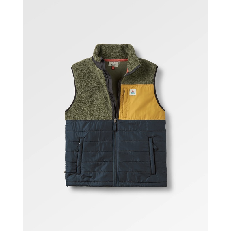 Born Explorer Recycled Polar-Lined Sherpa Vest - Khaki