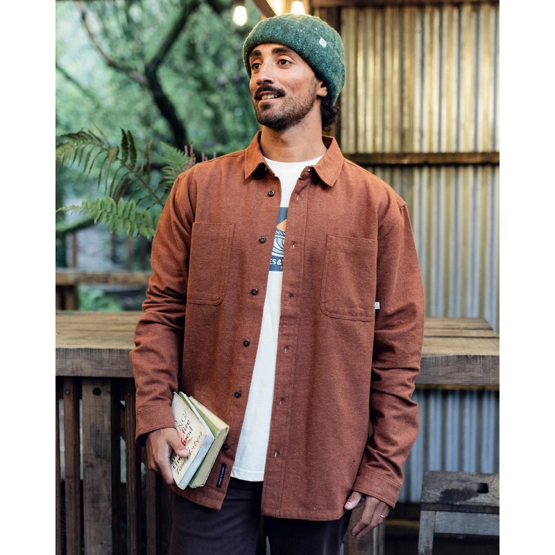 Backcountry Flannel Shirt - Cappuccino/Dusty Ochre