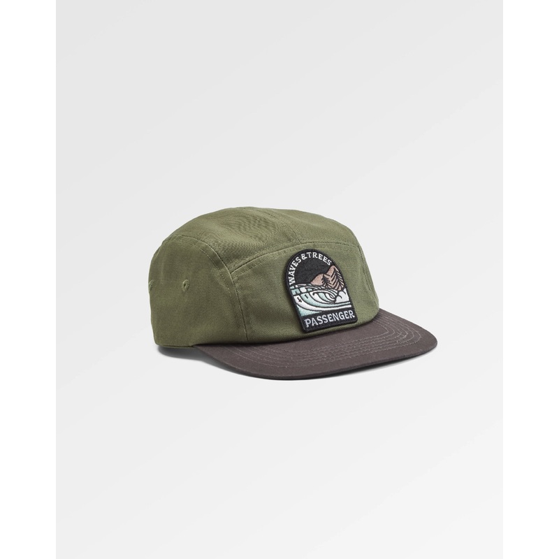Waves & Trees Recycled 5 Panel Cap - Dusty Olive