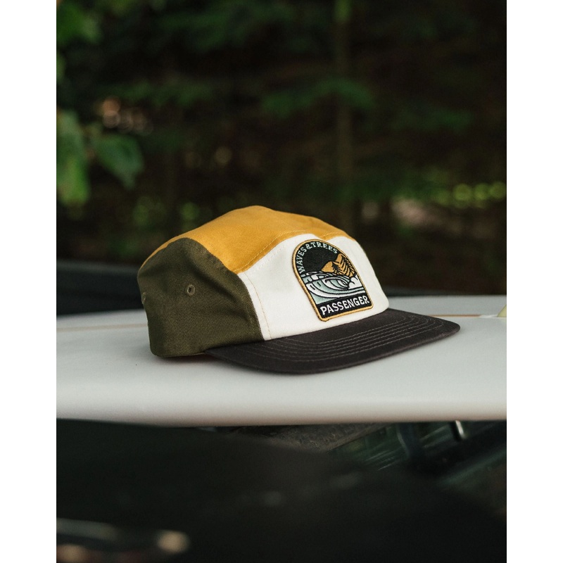 Waves & Trees Recycled 5 Panel Cap - Khaki