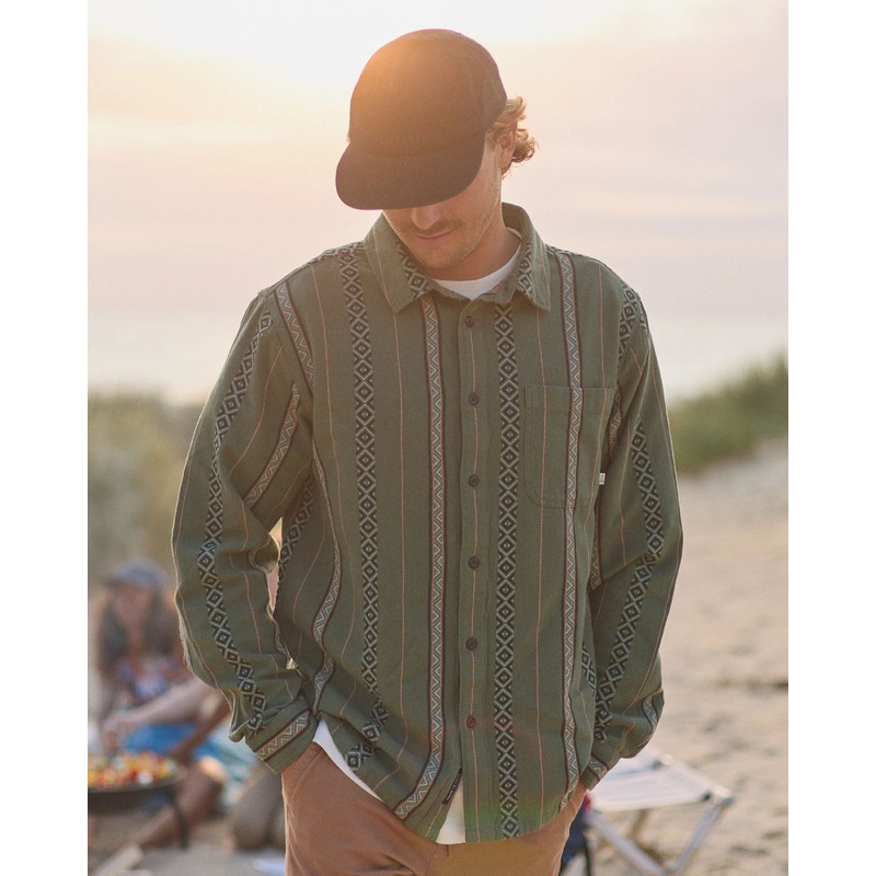 Voyage Jacquard Shirt - Wild Green Stripe
