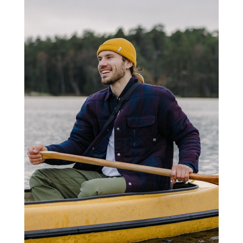 Taranaki Quilted Overshirt - Deep Plum/Deep Navy Check