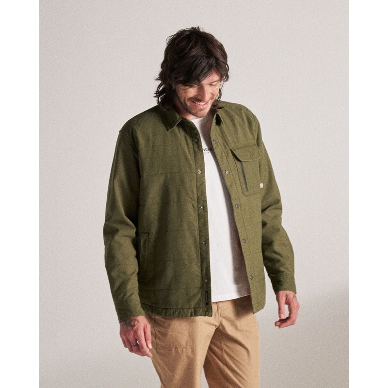 Taranaki Canvas Quilted Overshirt - Khaki