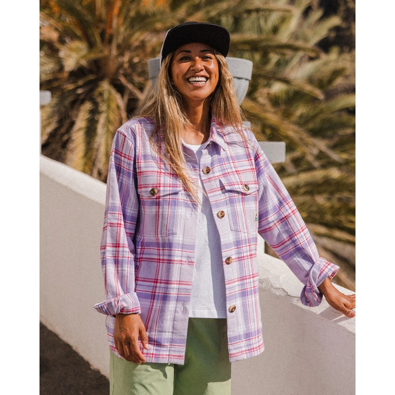 Stella Organic Cotton LS Shirt - Retro Purple Check