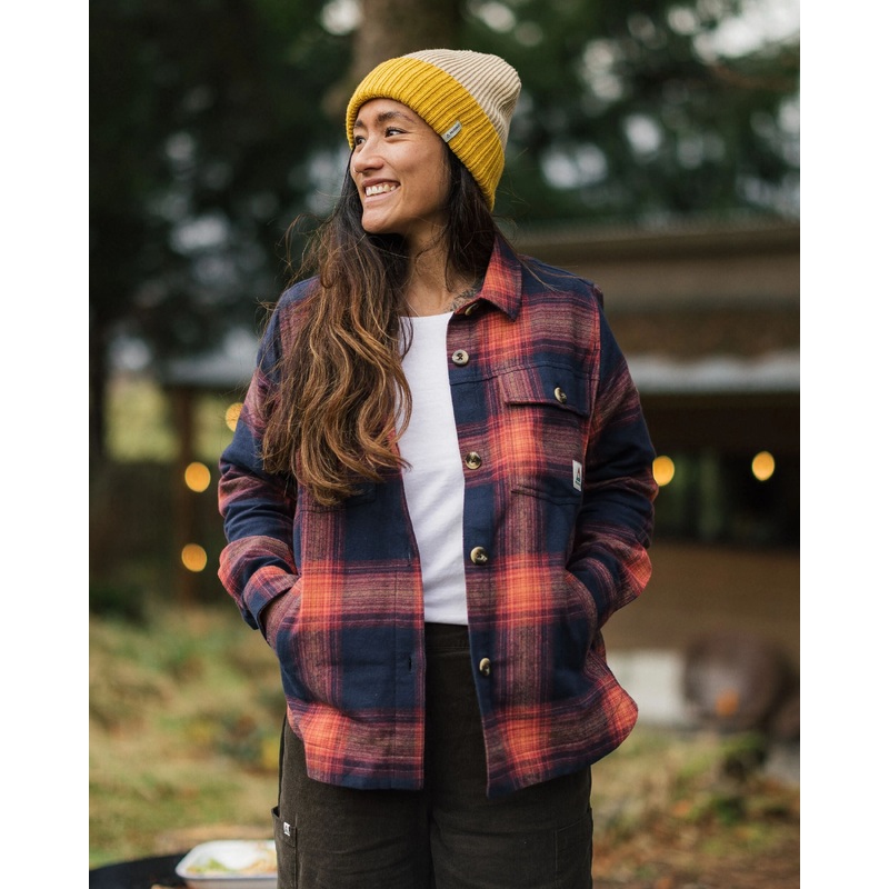 Stella Organic Cotton LS Shirt - Rich Navy/ Red Ochre Check