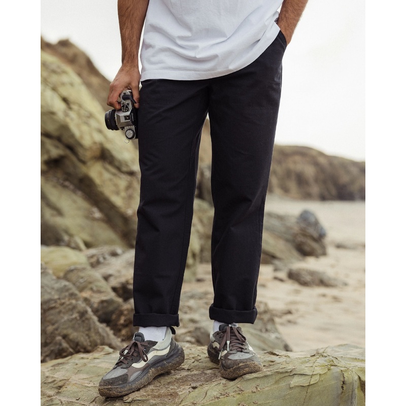 Rif-Raf Organic Cotton Ripstop Trouser - Black