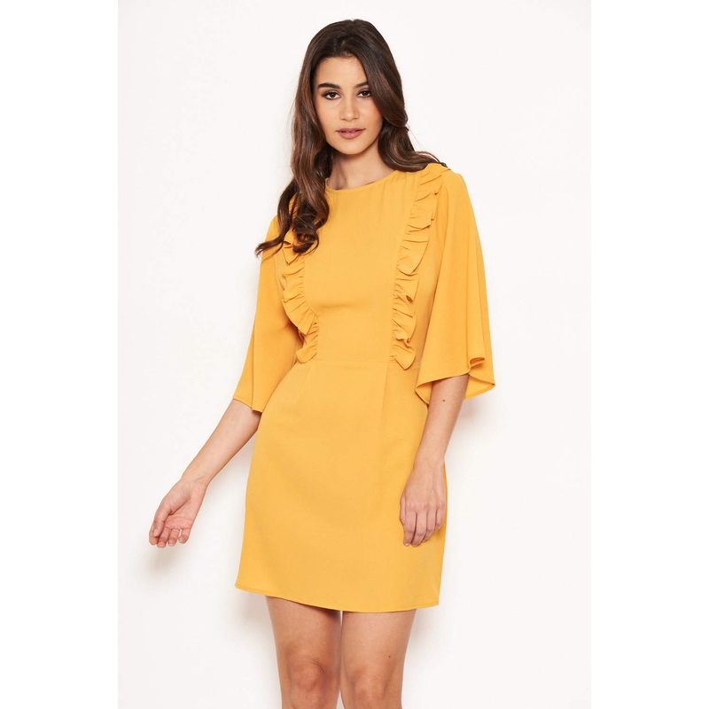 Yellow Frill Front Dress