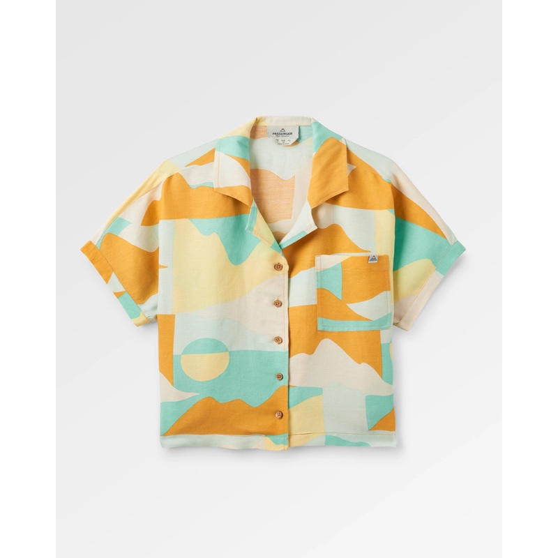 Arden Linen Short Sleeve Shirt - Vista Patchwork Yellow