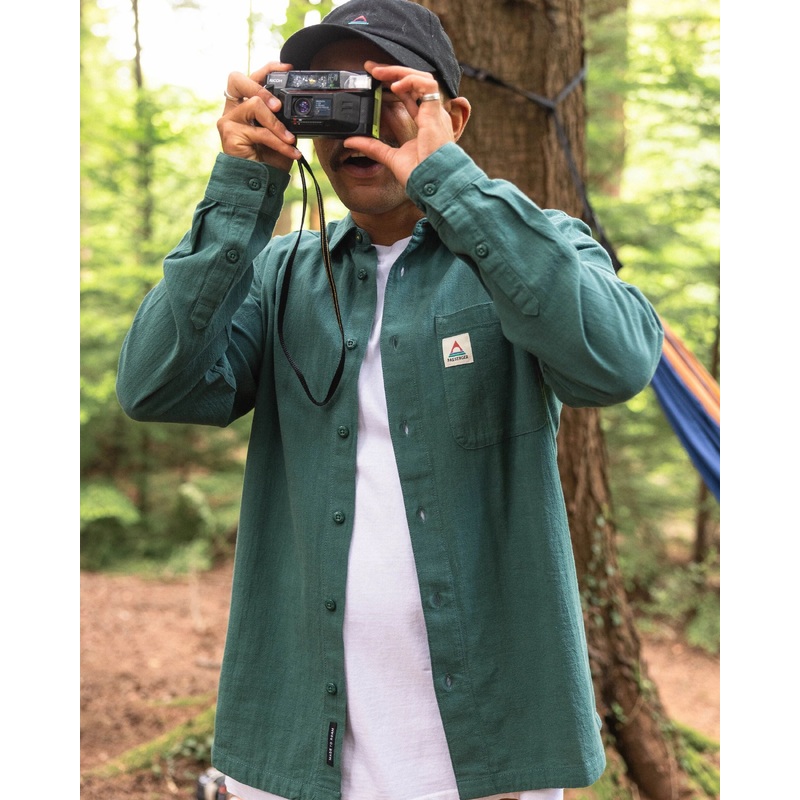 Arica Textured Organic Cotton Shirt - Deep Ocean