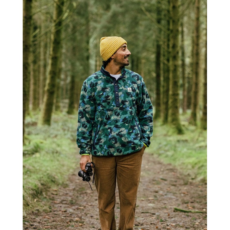Adrift Recycled Polar Fleece - Alpine Camo Rain Forest