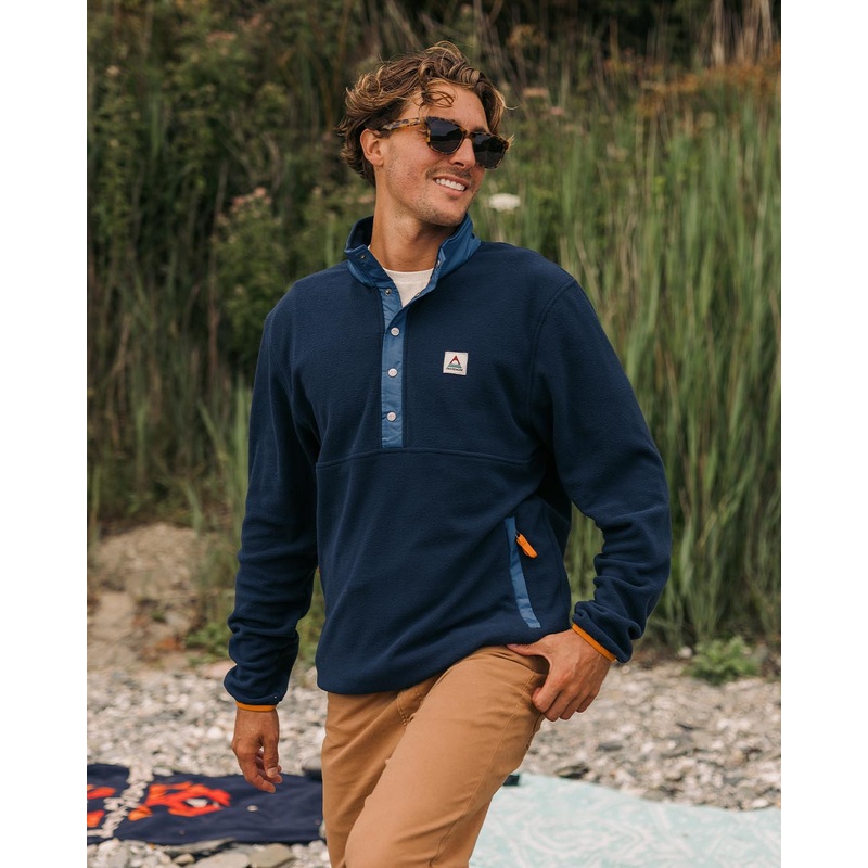 Adrift Recycled Polar Fleece - Deep Navy