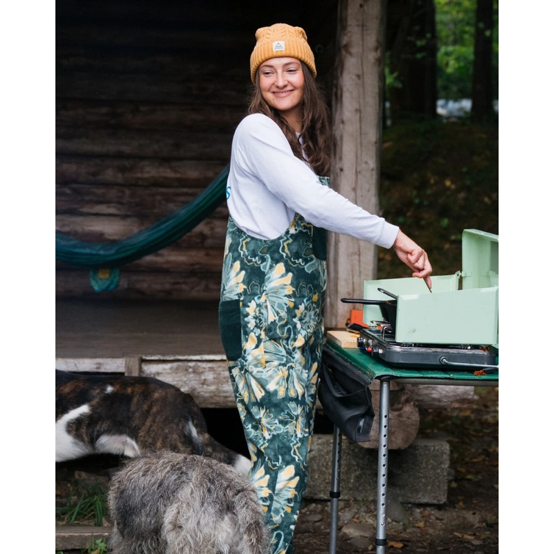 Ace Recycled Polar Fleece Dungarees - Frost Dark Fern