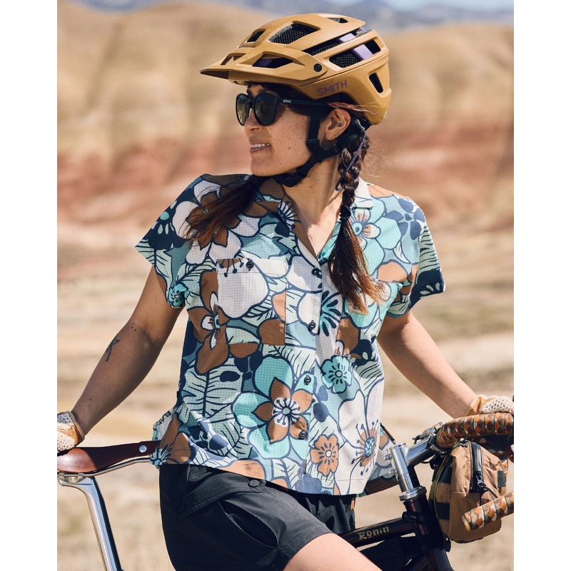 365 Recycled Active Boxy Shirt - Vintage Floral Aqua