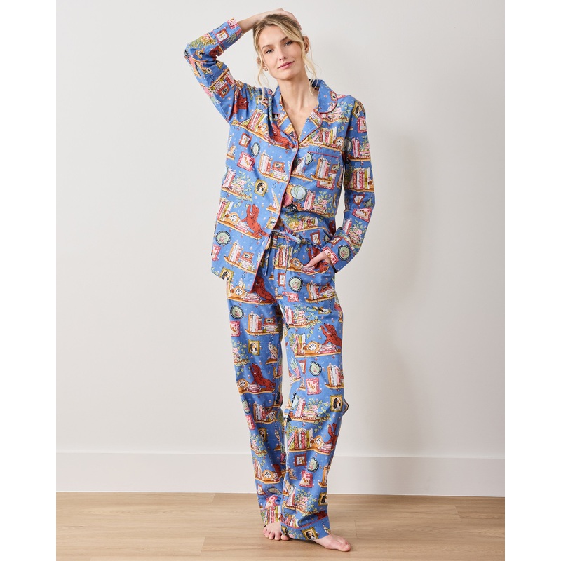 Unleashed Stories - Tall Long PJ Set - Bookkeeper Blue