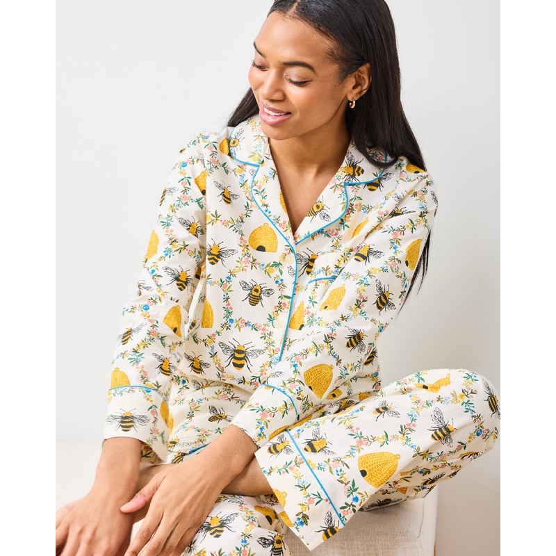 Sweet Bee - Tall Long PJ Set - Cream