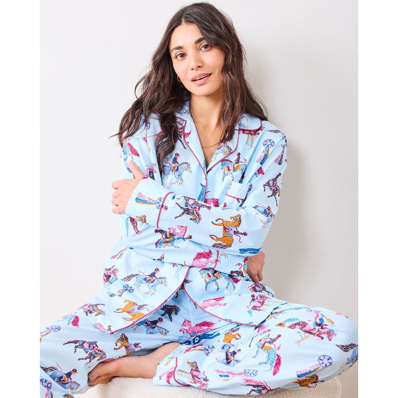 Horse Show - Tall Long PJ Set - Blue Ribbon