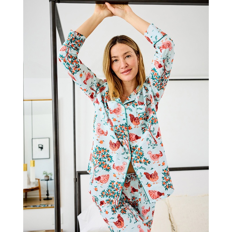 Hen House - Tall Long PJ Set - Soft Blue
