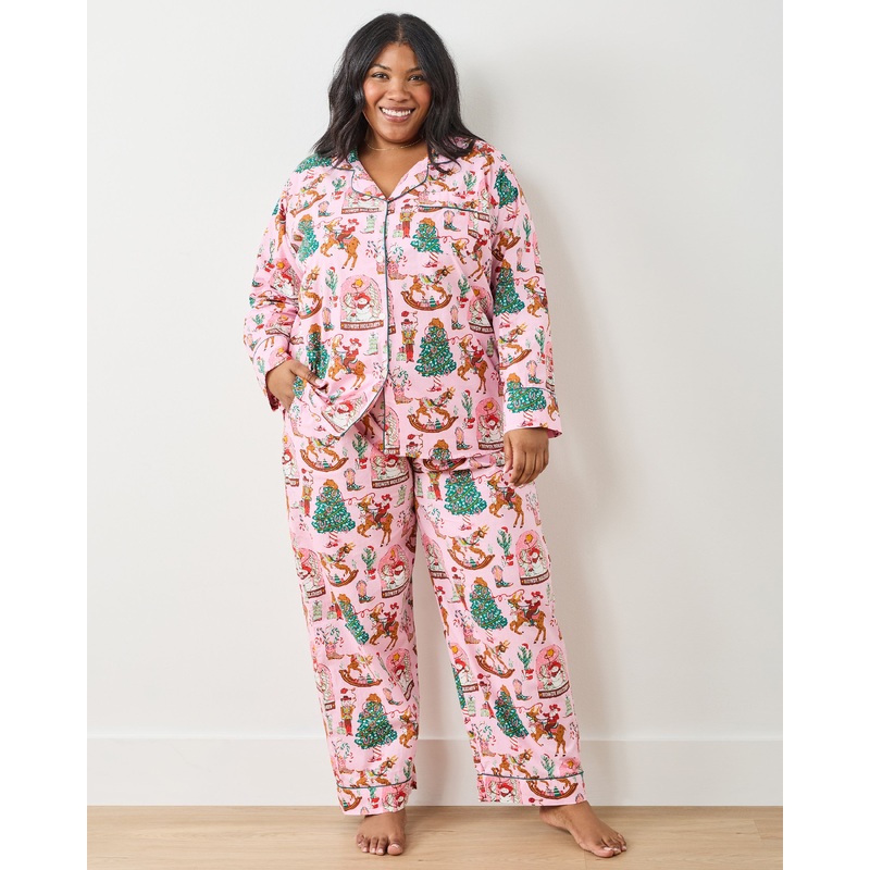Cowboy Christmas - Tall Long PJ Set - Pink Boots